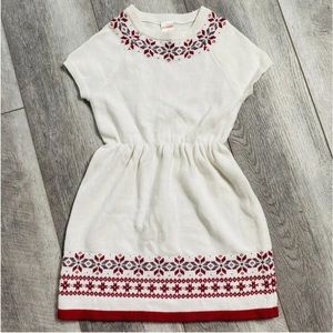 5T Gymboree ivory short sleeve knitted cotton Christmas holiday dress